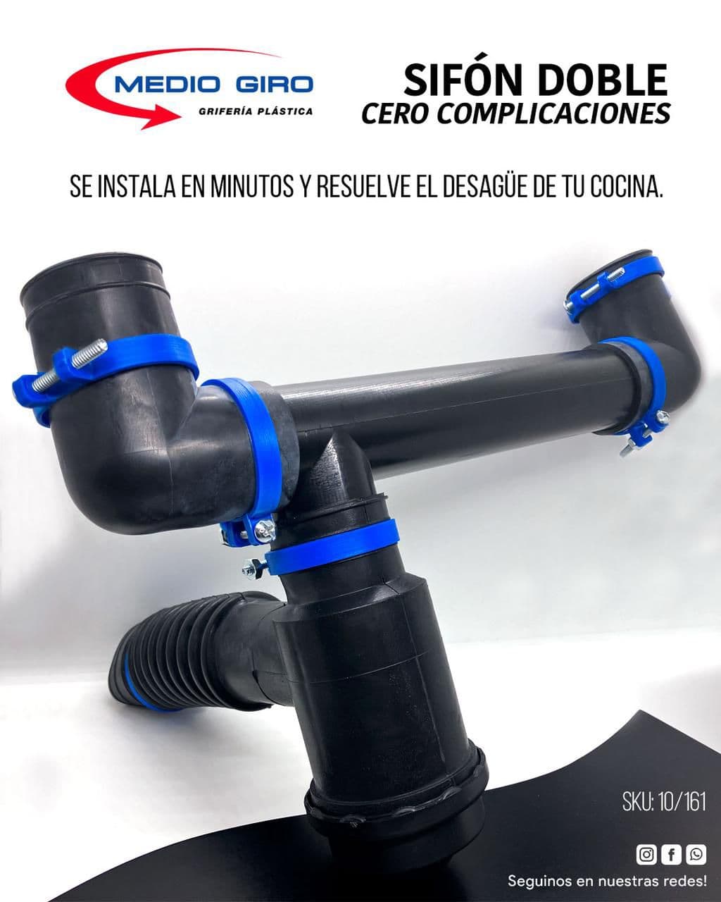 Sifon doble pvc
